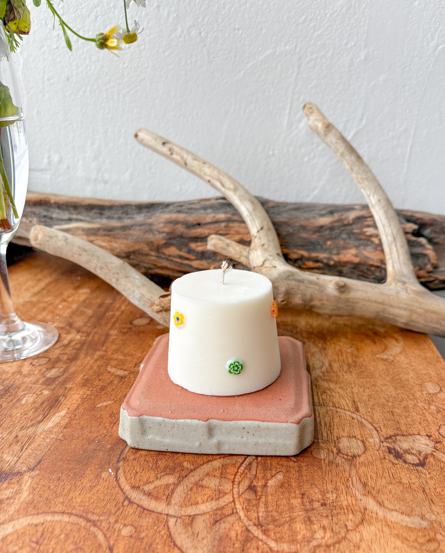 Natural Soy Candles with flowers
